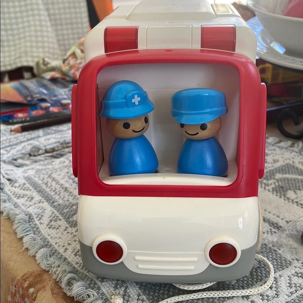 Wanborns Wooden Ambulance & Accessories, light and Sound Children Toy.